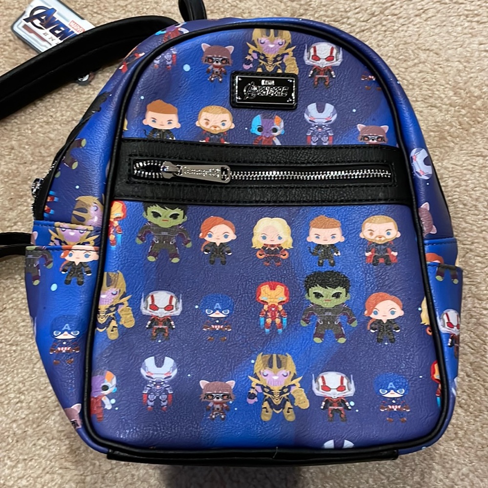 NWT Loungefly Marvel Avengers Endgame Chibi Print Mini Backpack